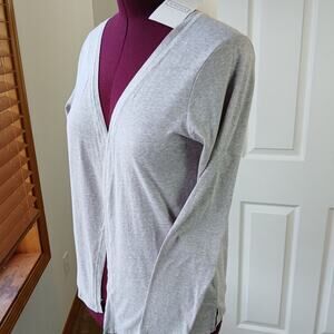 Ninexis Grey Lightweight Cardigan L poly-cotton jersey long sleeve open front